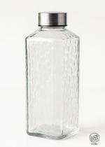 Garrafa de Vidro com Tampa Inox Quadrada 1 Litro Garrafa de Vidro com Tampa Inox Quadrada 1 Litro