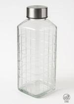 Garrafa de Vidro com Tampa Inox Quadrada 1 Litro