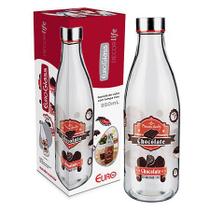 Garrafa de Vidro Decorada Para Leite 950 ml achocolatado