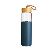 Garrafa De Vidro Duplo Borossilicato Para Agua Aromatizada C/ Capa Bambu 750ml