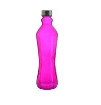Garrafa De Vidro Futura Com Tampa Inox 1l Wincy Rosa