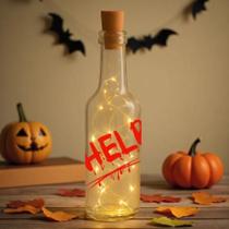 Garrafa de Vidro Long Neck com Rolha LED - Help - 1 unidade - Rizzo