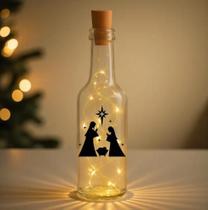 Garrafa de Vidro Long Neck com Rolha LED - Sagrada Família - 1 unidade - Rizzo