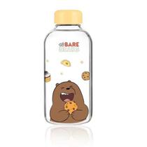 Garrafa de vidro modelo urso sem curso pardo miniso 600 ml.