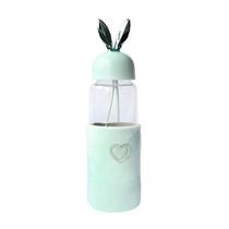 Garrafa de vidro rabbit bottle com capa de veludo com tampa e alça