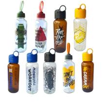 Garrafa De Vidro Squeeze Agua Suco Alça 390ml Trabalho Sortido Soft Moderna