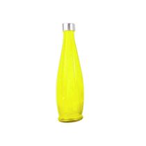 Garrafa de vidro tampa inox acqua água suco amarelo Garrafa de vidro tampa inox acqua água suco amarelo
