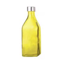 Garrafa de vidro tampa inox scotch água suco amarelo - Tuut