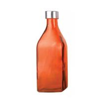 Garrafa de vidro tampa inox scotch água suco vermelho Garrafa de vidro tampa inox scotch água suco vermelho