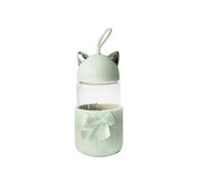 Garrafa de vidro totoro bottle com capa de veludo com tampa e alça 430ml Garrafa de vidro totoro bottle com capa de veludo com tampa e alça 430ml