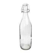 Garrafa de vidro transparente com tampa hermética 1 litro