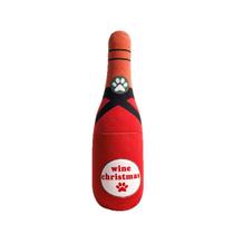 Garrafa de vinho Dog Plush Toy Squeaky Chew Red para pequenos/médios Garrafa de vinho Dog Plush Toy Squeaky Chew Red para pequenos/médios