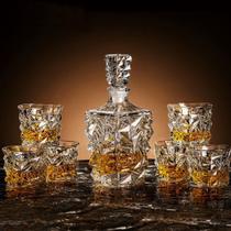 Garrafa Decanter Vidro Whisky Licor 800ml +6 Copos Superluxo