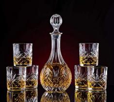 Garrafa Decanter Vidro Whisky Licor 900ml +6 Copos Superluxo