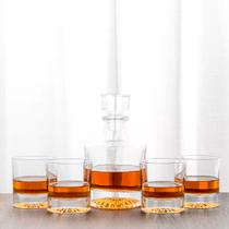 Garrafa Decanter Whisky Licor Conhaque Bourbon Design Norwich Conjunto com 6 Copos DW01