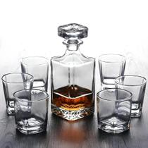 Garrafa Decanter Whisky Vidro Licor 768Ml + 6 Copos