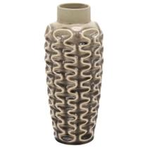 Garrafa Decorativa em Cerâmica Prata e Bege com Acabamento Sofisticado Casa Del Grande Garrafa Decorativa em Cerâmica Prata e Bege com Acabamento Sofisticado Casa Del Grande