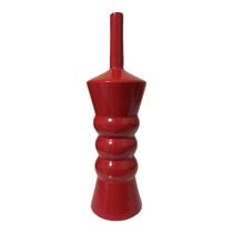 Garrafa decorativa vaso em cerâmica vermelha brilho 421 vaso 42x15cm Casa Helena Decor