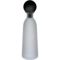 Garrafa Decorativa Vaso Homeco Tampa Fumê Vidro 42x12 Branco