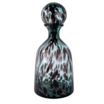 Garrafa Decorativa Vidro Verde e Preto Adely Decor 33 cm Garrafa Decorativa Vidro Verde e Preto Adely Decor 33 cm