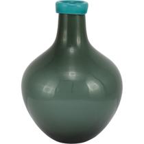 GARRAFA DECORATIVO 29x20x20cm VIDRO VERDE CYAN