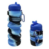Garrafa Dobrável Silicone Fácil de Carregar 500ml - Azul Garrafa Dobrável Silicone Fácil de Carregar 500ml - Azul