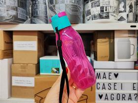 Garrafa Eco Tupper Plus 310 ml - Beijo Rosa e Verde