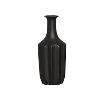 Garrafa em Cerâmica Decorativo Home Modelo Frizo P Preto Fosco Garrafa em Cerâmica Decorativo Home Modelo Frizo P Preto Fosco