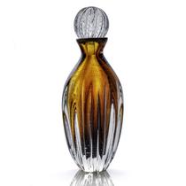 Garrafa Em Cristal Murano Âmbar E Lilás - São Marcos 39cm