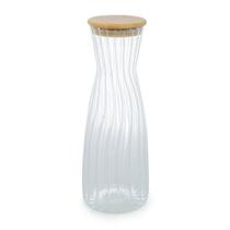 Garrafa em vidro borossilicato com tampa em bambu 1l - wolff