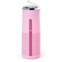 Garrafa em vidro Squeeze Geométrica 400ml com Alça Rosa Gourmet Mix