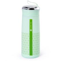 Garrafa em vidro Squeeze Geométrica 400ml com Alça Verde Gourmet Mix