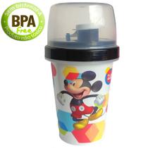 Garrafa Escola Infantil Mickey Lanche 320ml Misturador