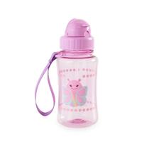Garrafa Escolar 350ML Borboleta Com Canudo Rosa Garrafa Escolar 350ML Borboleta Com Canudo Rosa