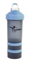 Garrafa Fit Shakeira Coqueteleira 600Ml Academia Treino Azul - Canudo