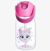 Garrafa flip infantil 400ml eu amo gatos