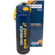 Garrafa Frase Tenha Orgulho Térmica 6 Horas Quente Gelada Grande 700ml Com Alça Trava Segurança