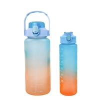 Garrafa Galão de Agua 2L e 900ml Degrade Com Figurinhas Adesivos 3D Tampa