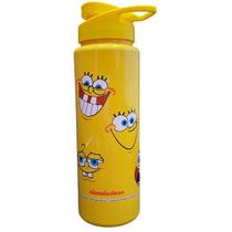 Garrafa Garrafinha de Água Infantil Squeeze Bob Esponja Caretas 750ml Amarela Bandeirante