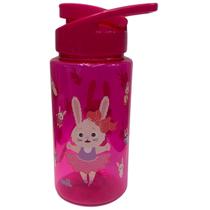 Garrafa Garrafinha de Água Infantil Squeeze Coelha 500ml Plástica Rosa Bandeirante