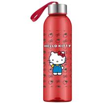 Garrafa Garrafinha de Água Infantil Squeeze Hello Kitty 800ml Vermelha Bandeirante