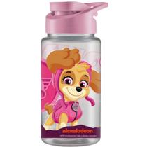 Garrafa Garrafinha de Água Infantil Squeeze Patrulha Canina Skye 500ml Rosa Transparente Bandeirante