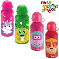 Garrafa Garrafinha Inox Infantil Meus Melhores Amigos Squeeze com Tampa 400 ml