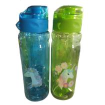 Garrafa Garrafinha Plástica Com Tampa Unicórnio 700ml