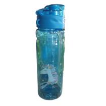 Garrafa Garrafinha Plástica Com Tampa Unicórnio Azul 700ml