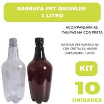 Garrafa Growler com Tampa - Kit com 10 Unidades Qualidade e Versatilidade para Bebidas Artesanais