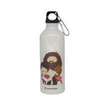 Garrafa Harry Potter Zona Criativa Alumínio com Mosquetão Rosca 500ml Água Escritório Academia Caminhada Cor:BrancoNome