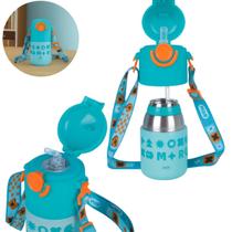 Garrafa Infantil 500ml Inox com Tampa Flip e Canudo Macio