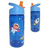 Garrafa Infantil Acrílico Canudo Aventuras Astronauta Buba