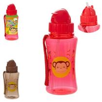 Garrafa Infantil Agua Escolar Com canudo 400ml Garrafinha Squeeze Plástico - Dalua Shop